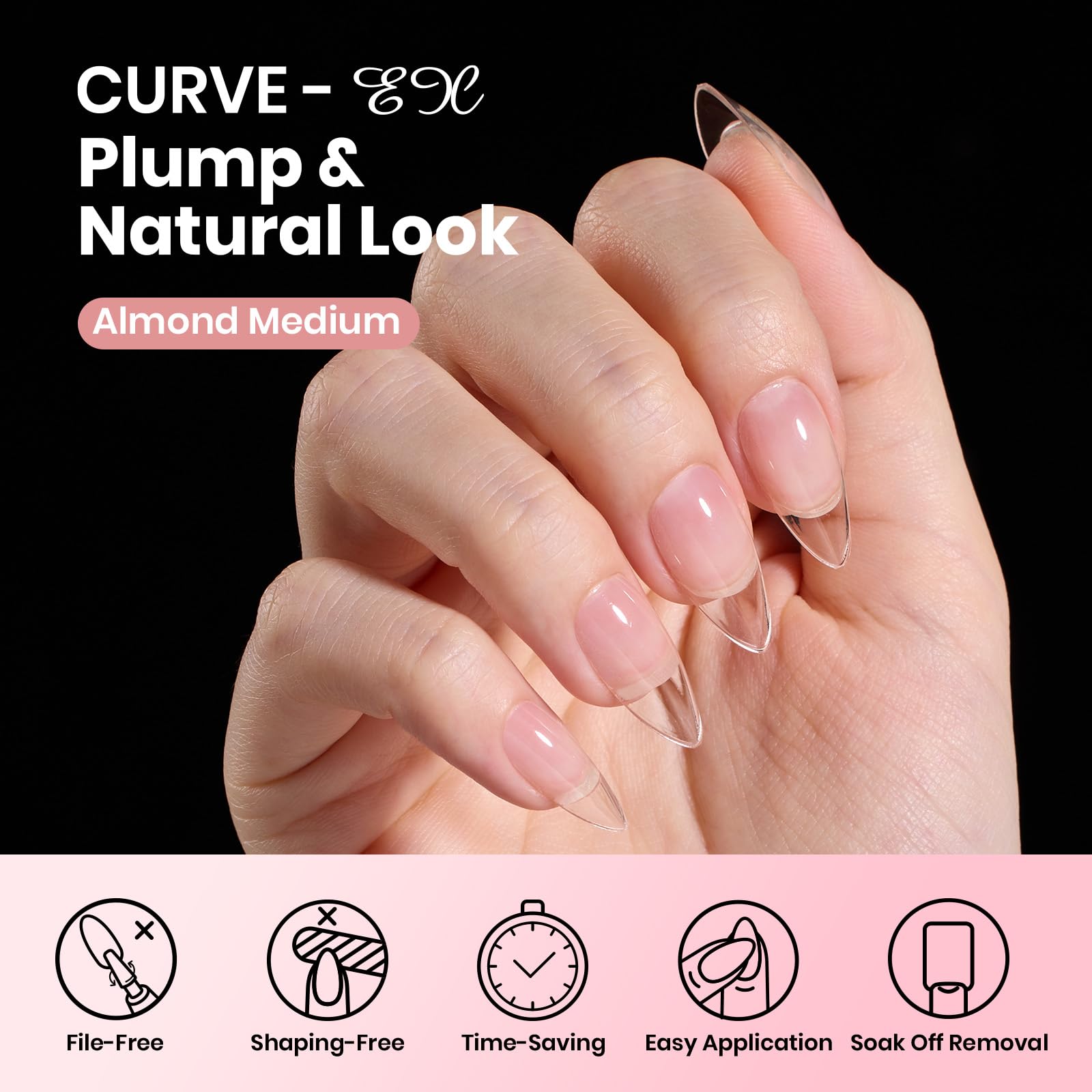 Beetles Gel Nail Tips Pre-etched Curve enables faster, precise extensions with less shaping