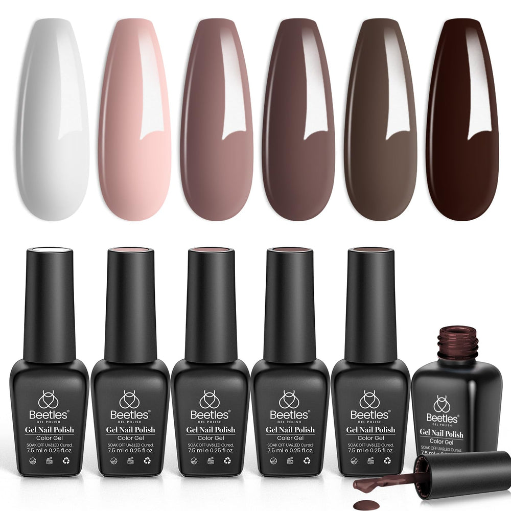 Beetles gel polish coffee-brown swatches for chic winter nails