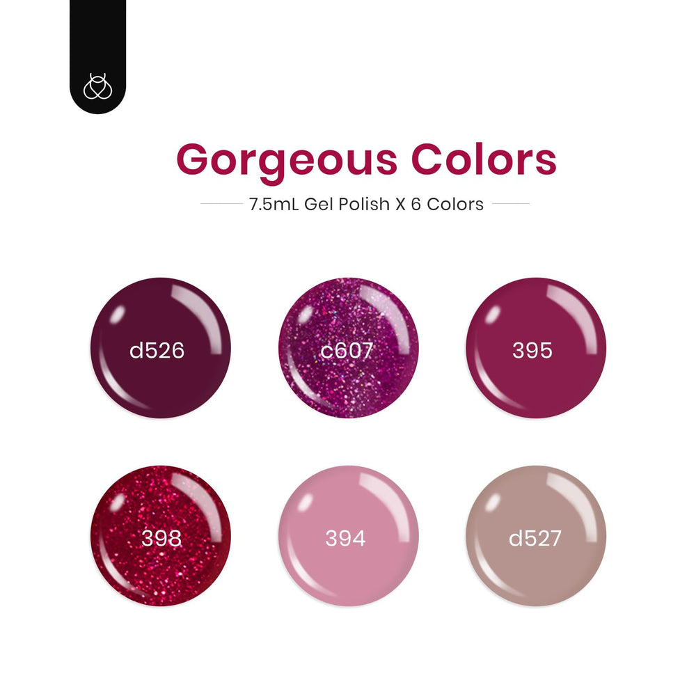 Beetles Berry Merlot swatches illustrate six-color versatility for all-season looks