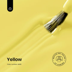 Beetles Gel Polish Canary Yellow brush closeup shows even texture for flawless coats
