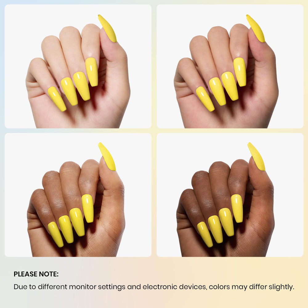 Beetles Gel Polish Canary Yellow cured swatch proves durable shine for weeks