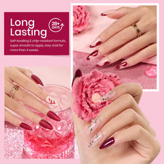 Beetles Cherry Mocha Red Glitter nails on hand for chic daily wear