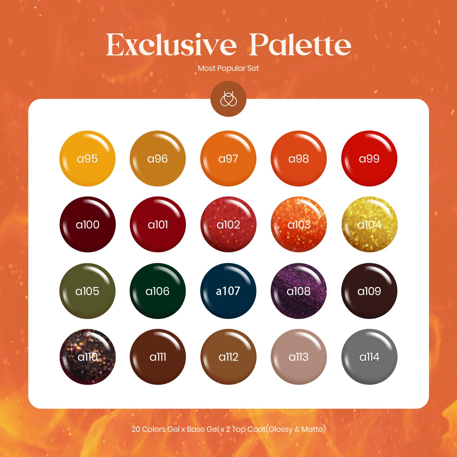 Beetles Gel Polish Cozy Campfire palette on nails highlights warm autumn hues