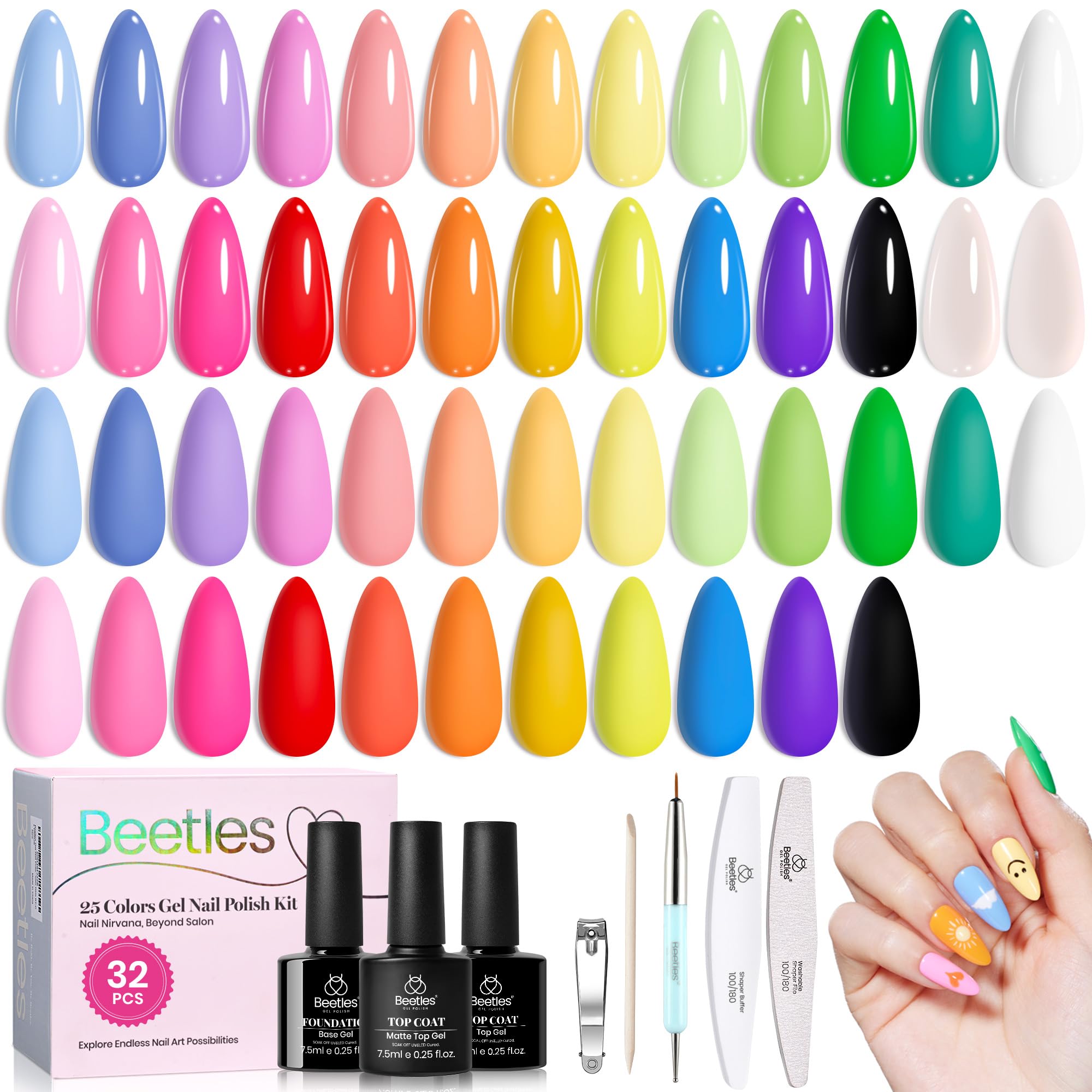 Beetles Gel Polish Doodle Dreams collection swatches show vibrant manicure-ready colors.