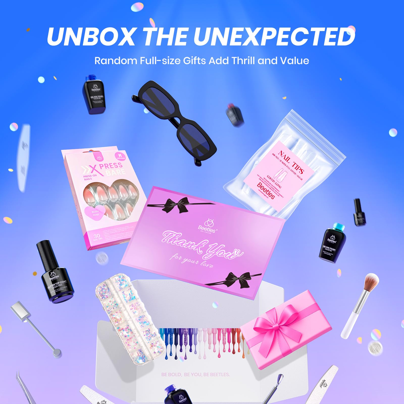Beetles Gel Polish gift box included enhances surprise and creativity