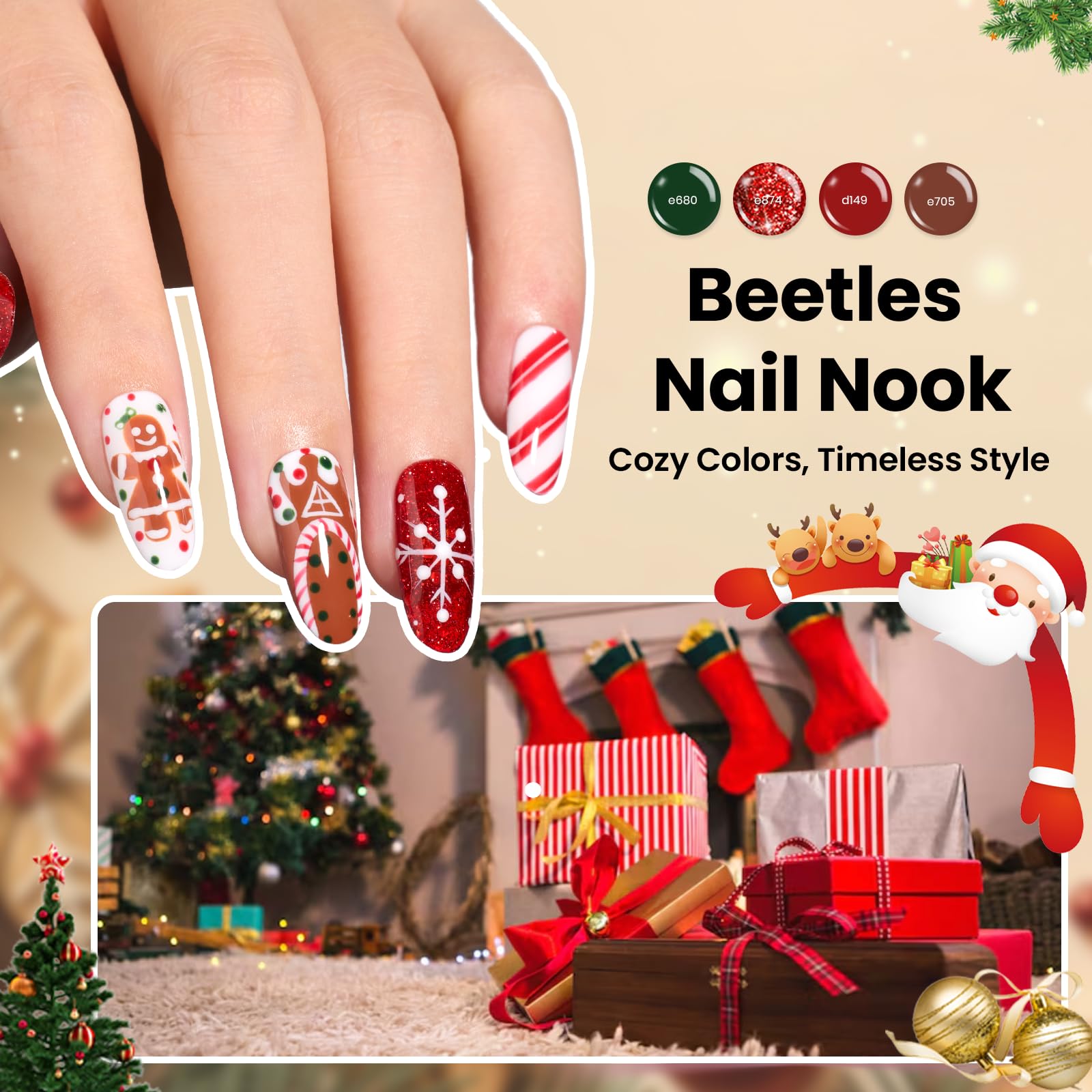 Beetles Gel Polish Gift Set nail art tools including magnet and dotting pen