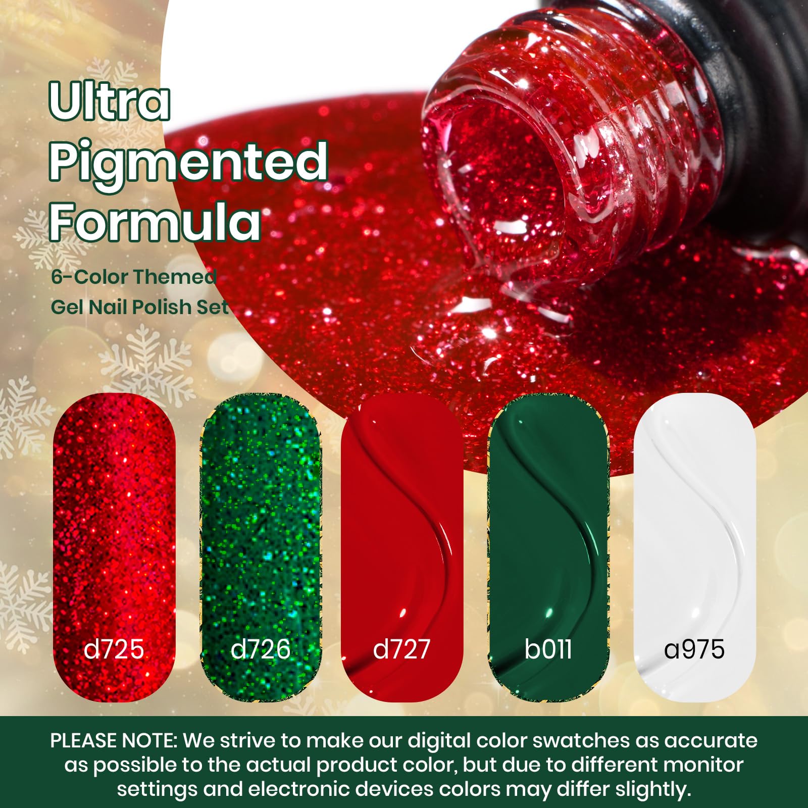 Beetles Gel Polish Glitter Red—bold festive nails with durable color.