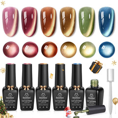 Beetles Gel Polish Golden Mirage bottle closeup with shimmering cat-eye powder.