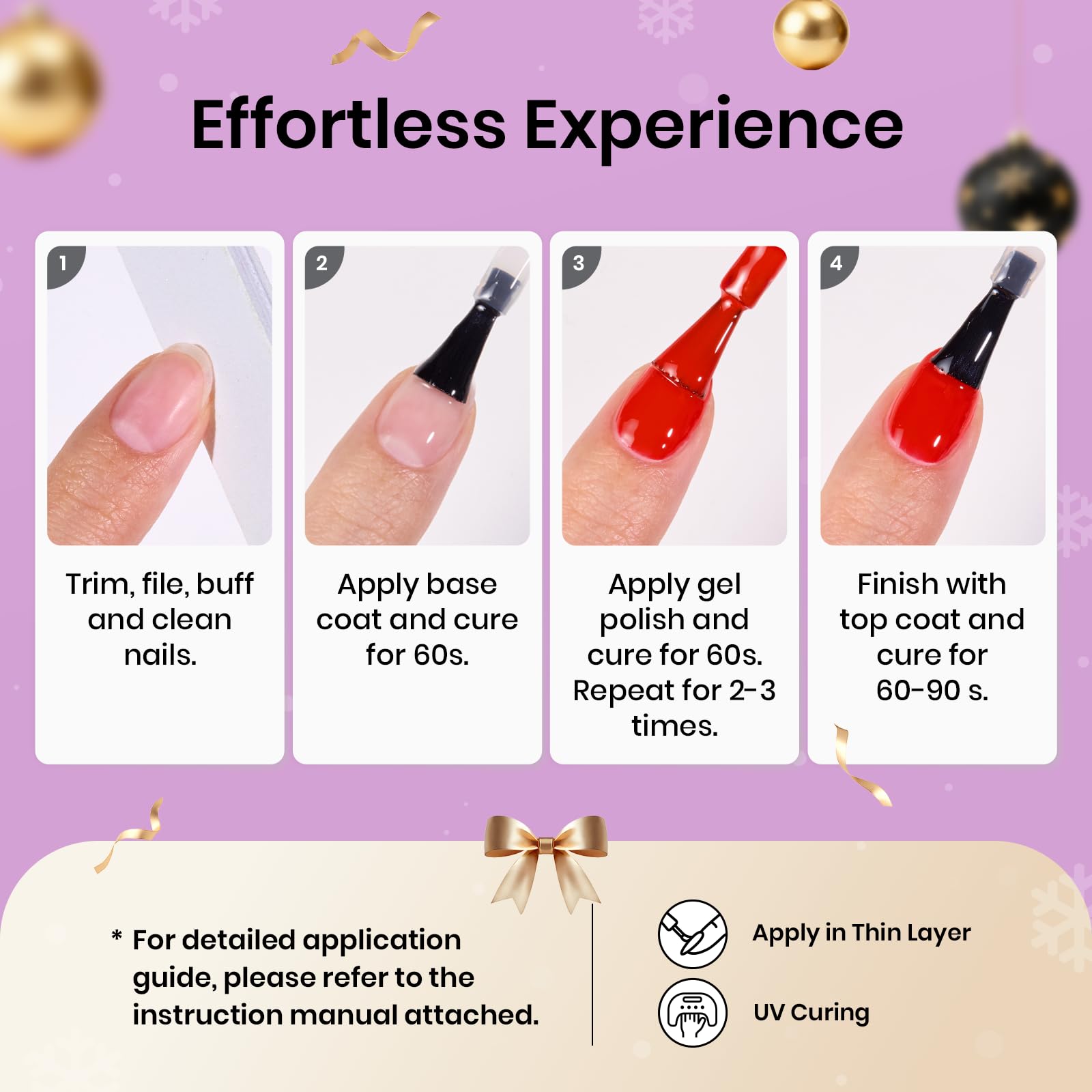 Beetles Gel Polish holiday nails inspiration featuring a broad color palette.