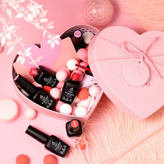 Beetles Gel Polish Kiss Me A519 swatch highlights rosy tone for date night