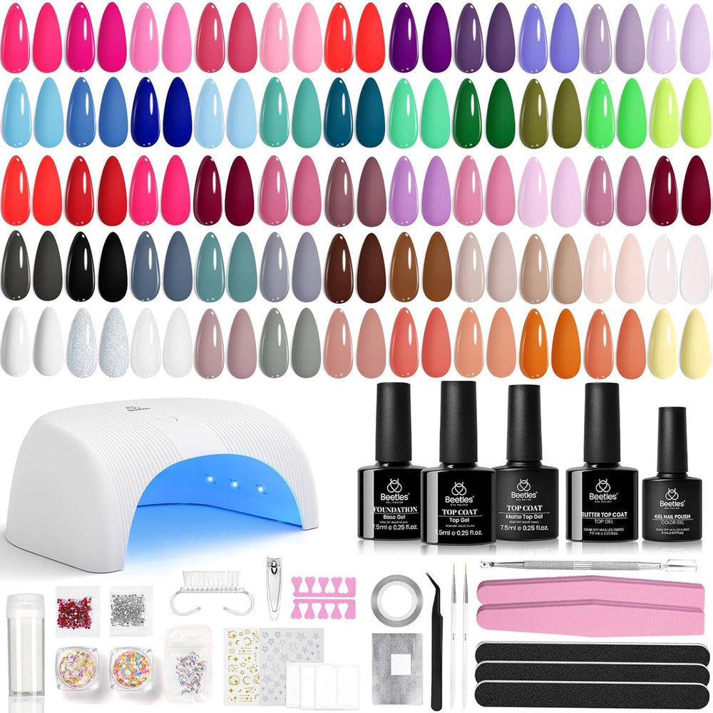 Beetles Gel Polish Kit 55 Colors for versatile at-home manicures.