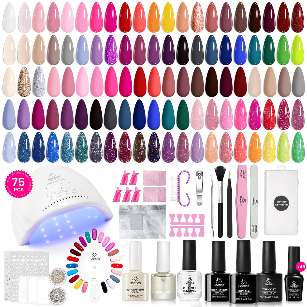 Beetles Gel Nail Polish Kit All-in-One colors for home salon-quality nails.
