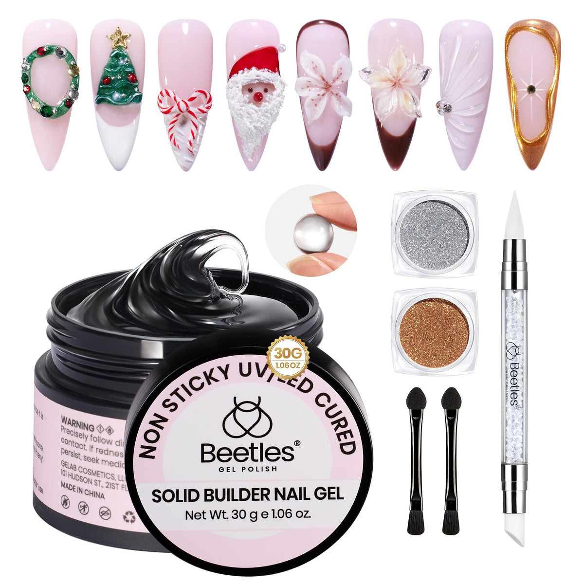 Beetles gel-polish kit Crystal Orb 3D nail art 1oz for beginners