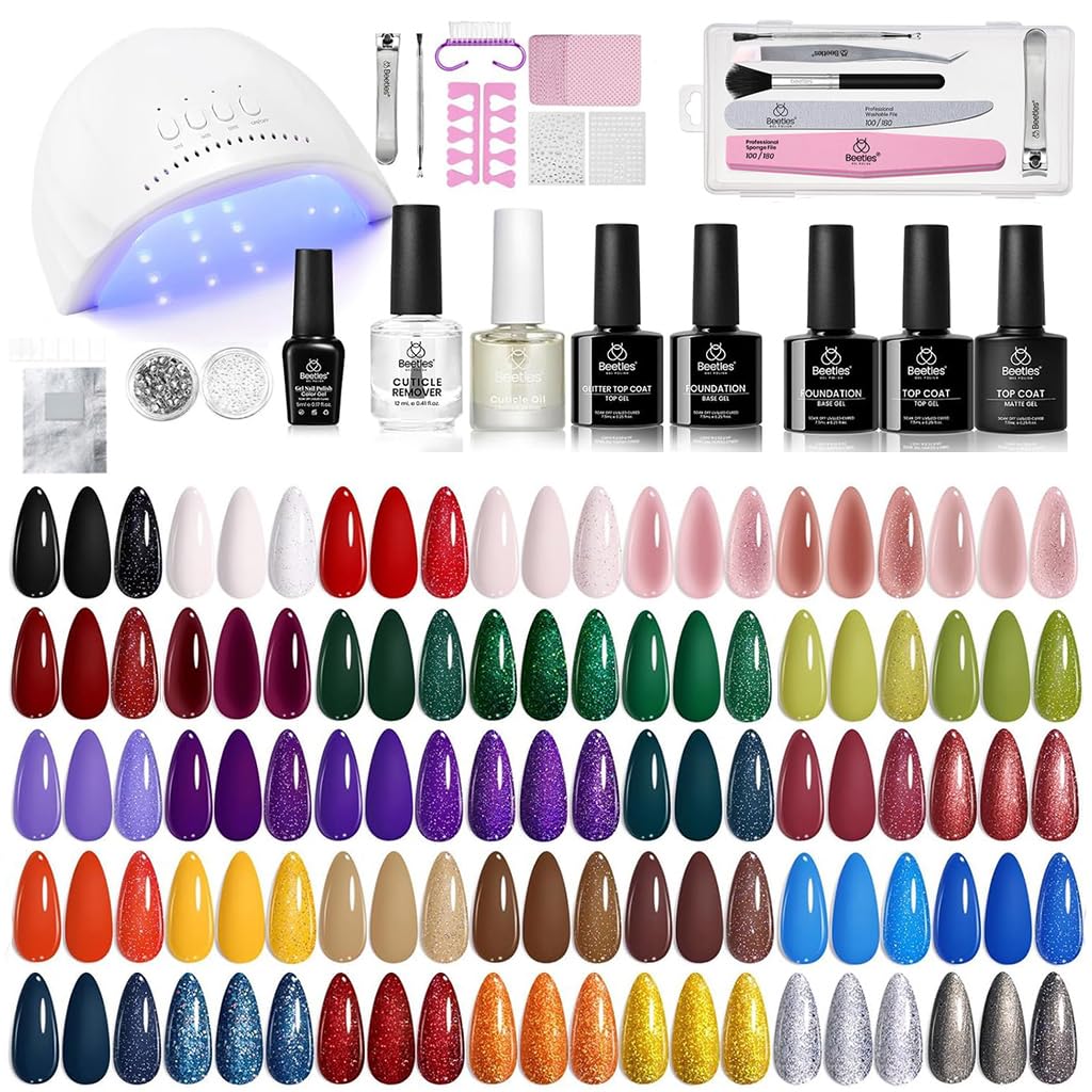 Beetles Gel Polish Kit lamp for quick, even at-home curing.