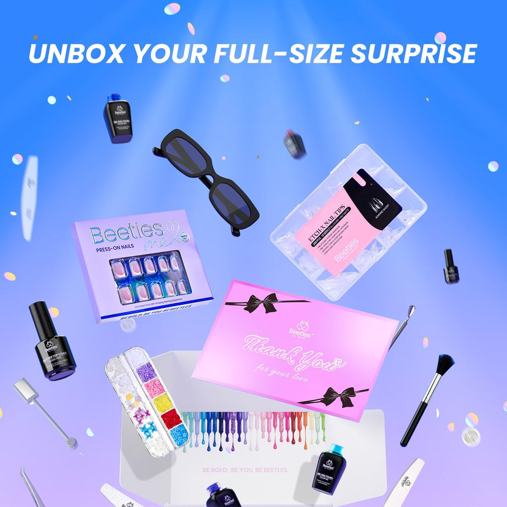 Beetles Gel Polish Kit UV lamp shown for fast gel curing.