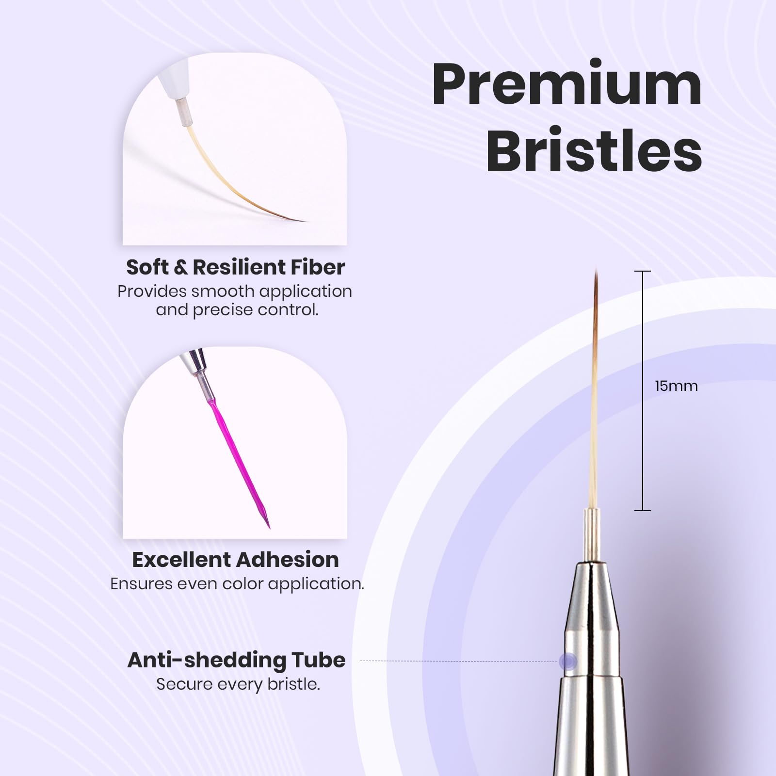 Beetles Gel Polish liner brush with cap protecting bristles for longevity.