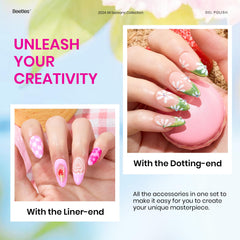 Beetles Gel Polish nail art brush enables precise cat eye designs.