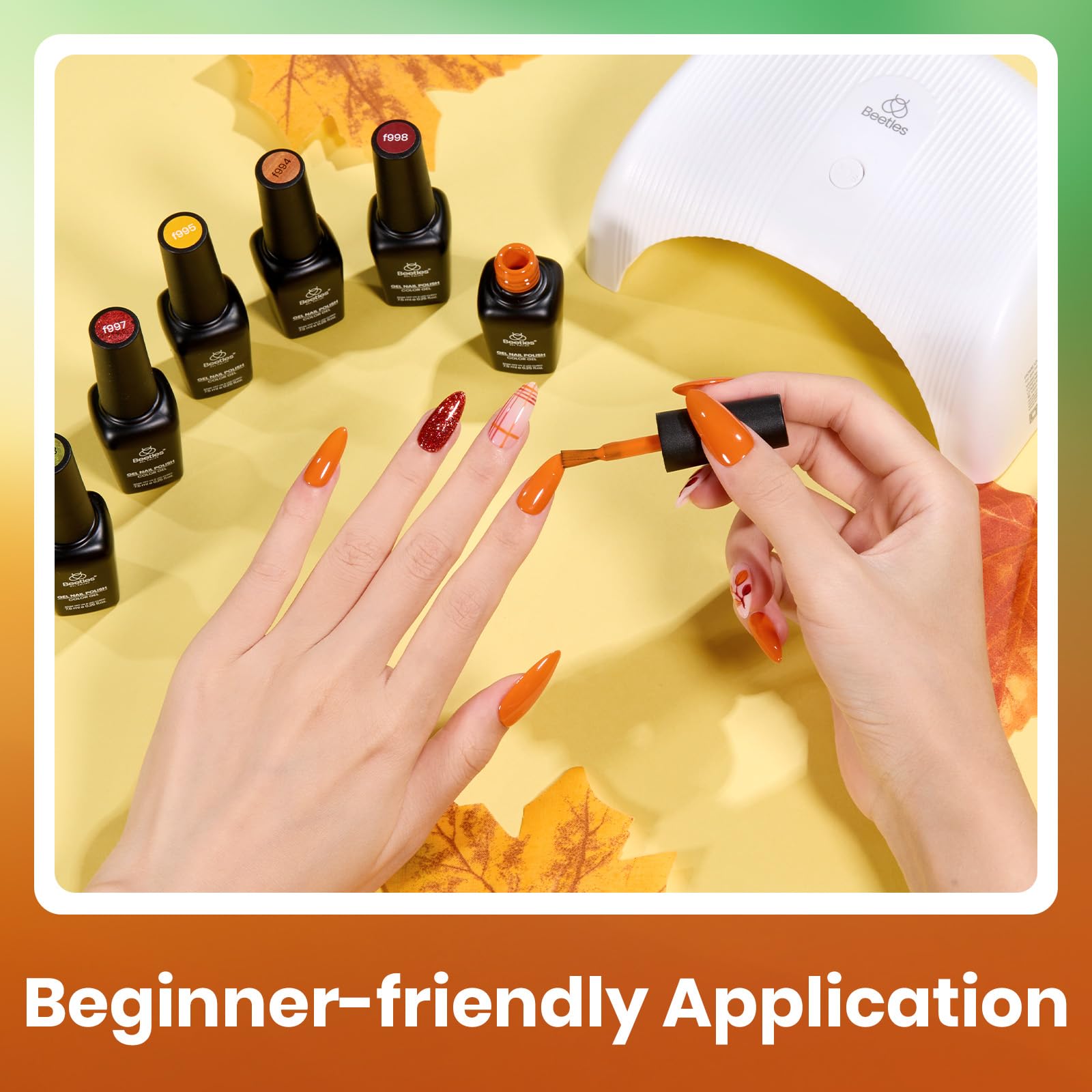 Beetles Gel Polish Nail Art Setup illustrates easy DIY manicure at home.