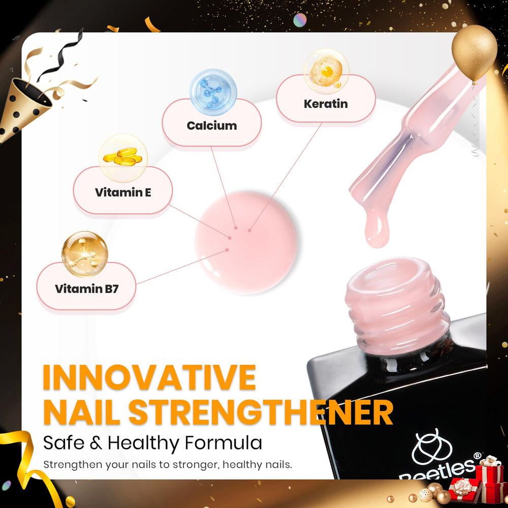 Beetles Gel Polish nail-strengthener with hydrolyzed wheat protein for durable nails.
