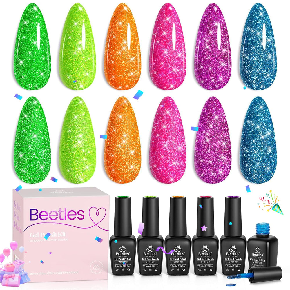 Beetles Gel Polish Neon Carnival gift-packaging image highlights holiday-friendly vibe