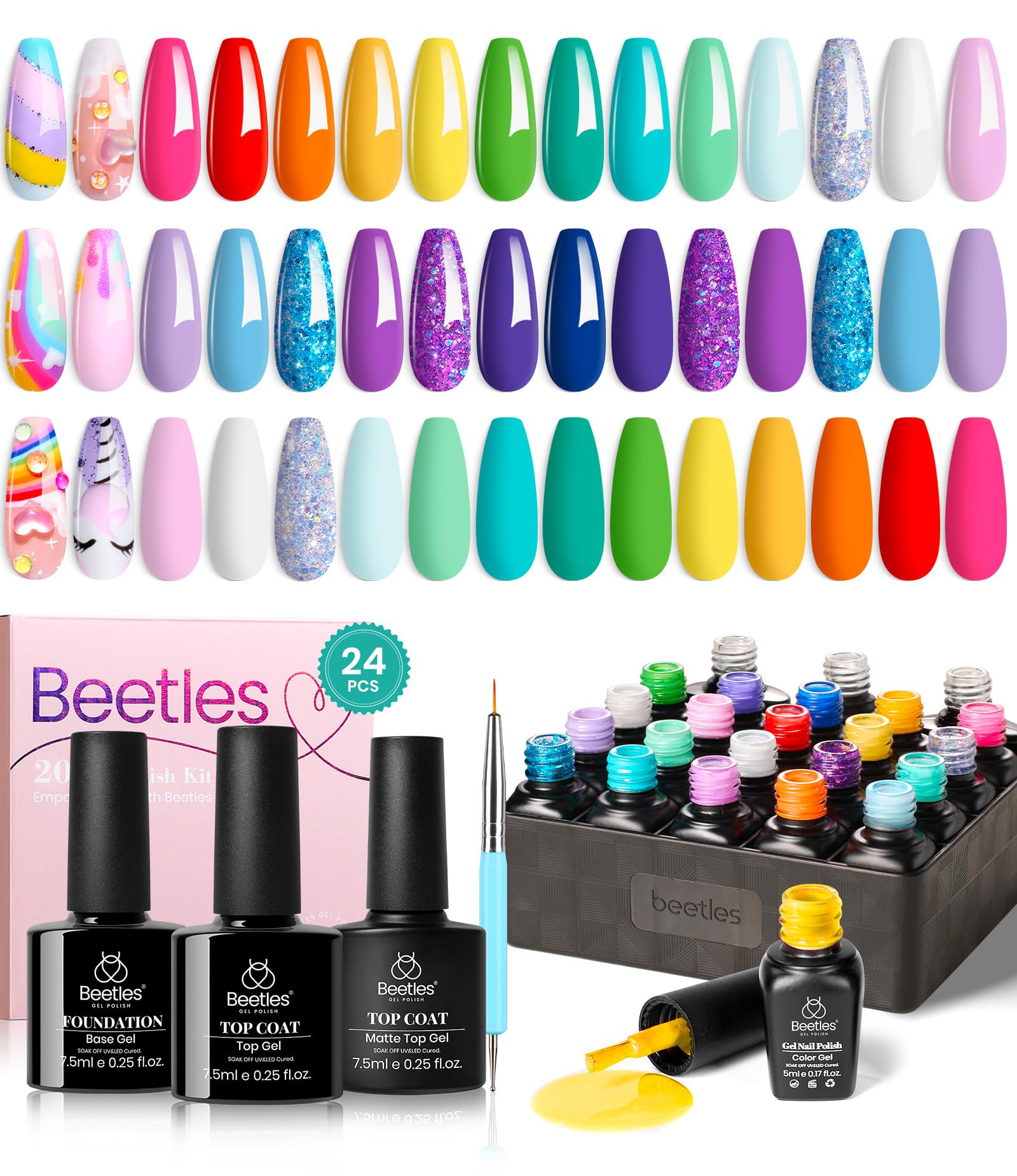 Beetles gel polish gift set packaging ready for gifting.