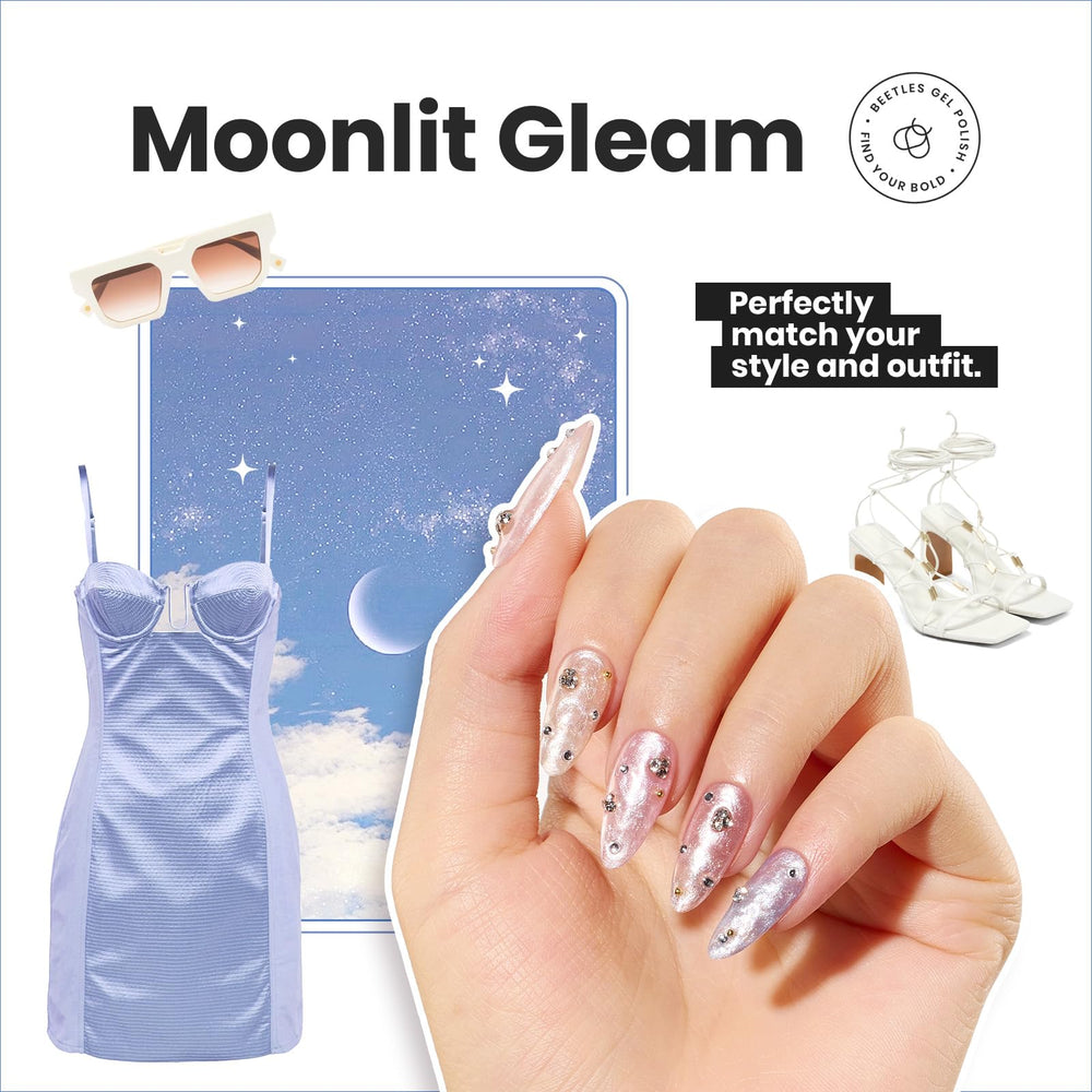 Beetles Pearl Nail Polish Set blue pearl for iridescent nails.