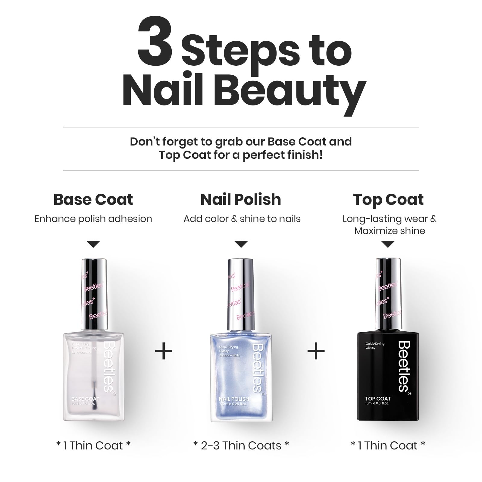 Beetles Pearl Nail Polish Set fast-dry formula for quick manicures.