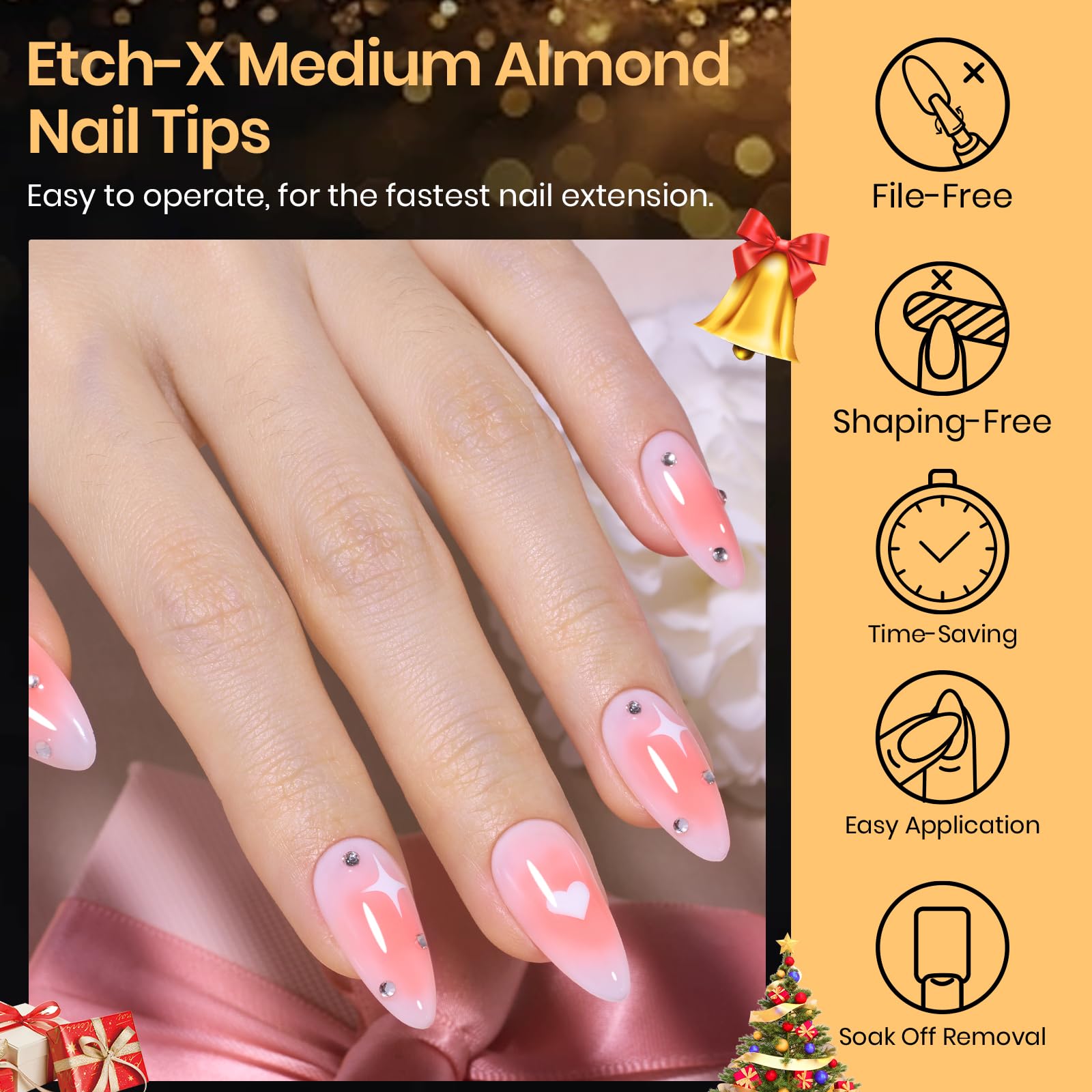 Beetles Gel Polish clear tips with glue for quick press-on application.