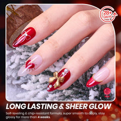 Beetles Red Jelly Gel layering application shows buildable color depth for custom looks.