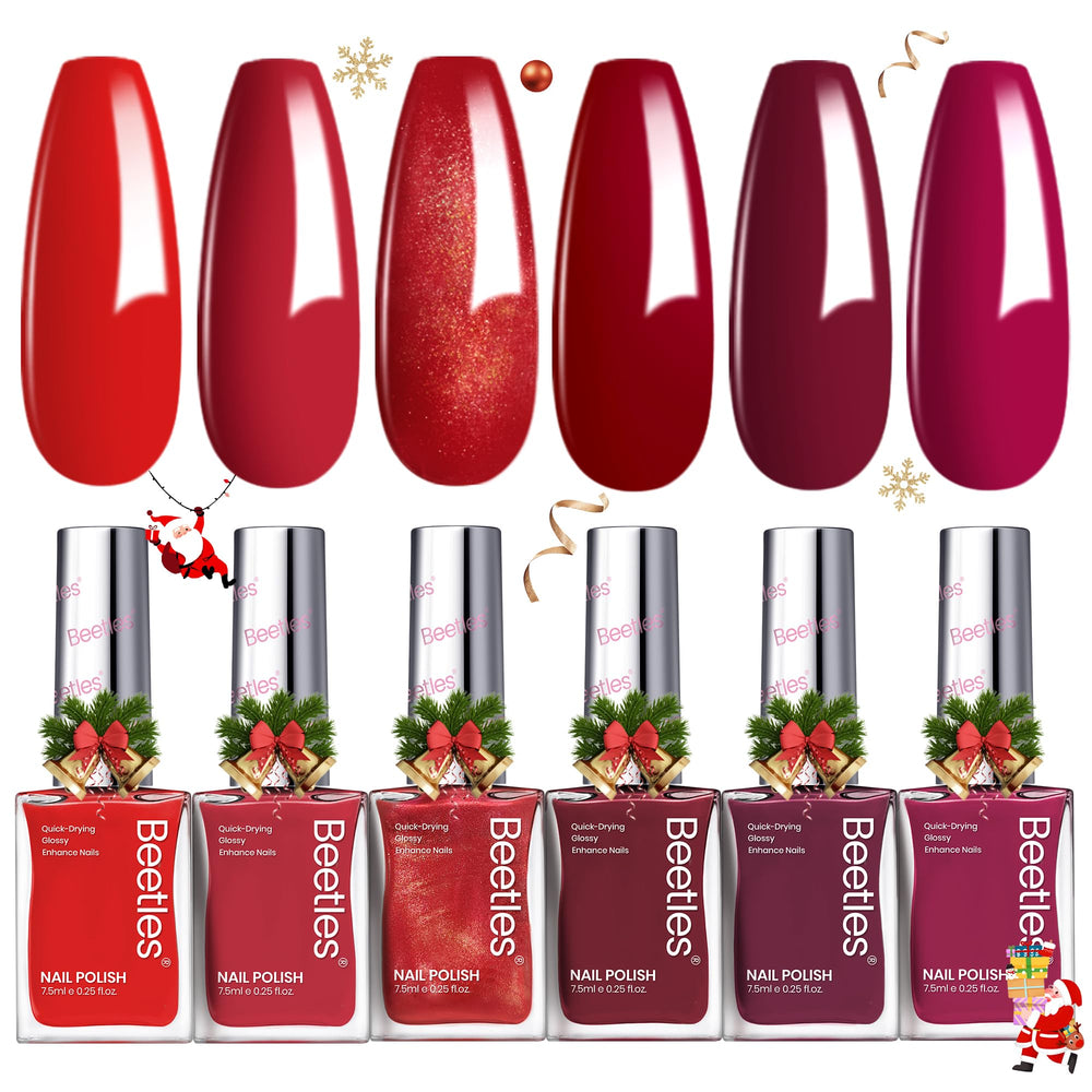 Beetles Gel Polish Blazing Rose bottle closeup highlights rich red shade for stylish nails.