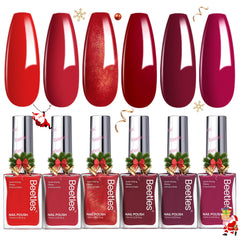 Beetles Gel Polish Blazing Rose bottle closeup highlights rich red shade for stylish nails.