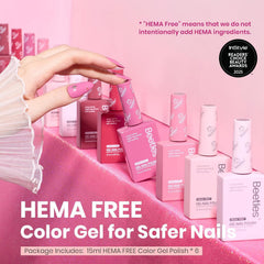Beetles Gel Polish Romantic Blush bottle closeup highlights hues for versatile looks.