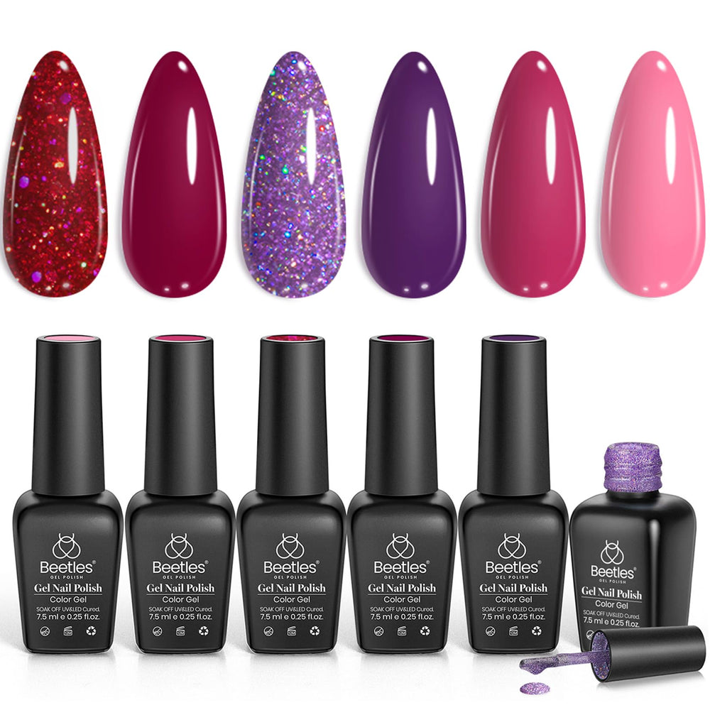 Beetles Gel Polish Ruby Sonatas Pink shows vibrant color with long-lasting shine for everyday nails.