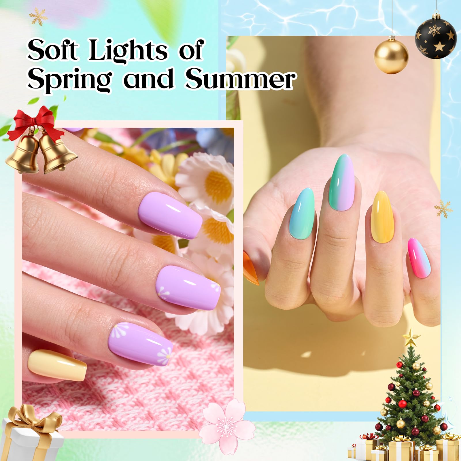 Beetles Gel Polish Seasons Impressions color swatches show bold greens, pinks, and beiges for daily wear.