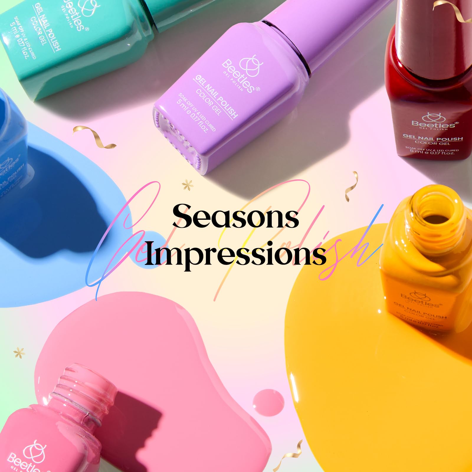 Beetles Gel Polish Seasons Impressions included tools help you shape, file, and finish professionally.
