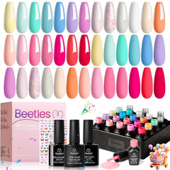 Beetles gel polish set 23pcs packshot for at-home manicures with vibrant hues.