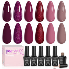Beetles Burgundy Gel Polish Berry Merlot bottle shot for festive nails