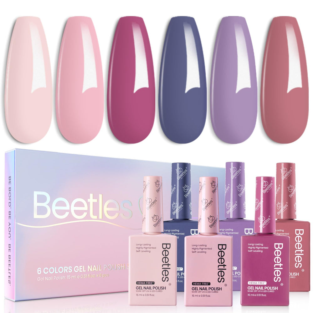 Beetles Gel Polish set box with six colors for easy at-home shade selection