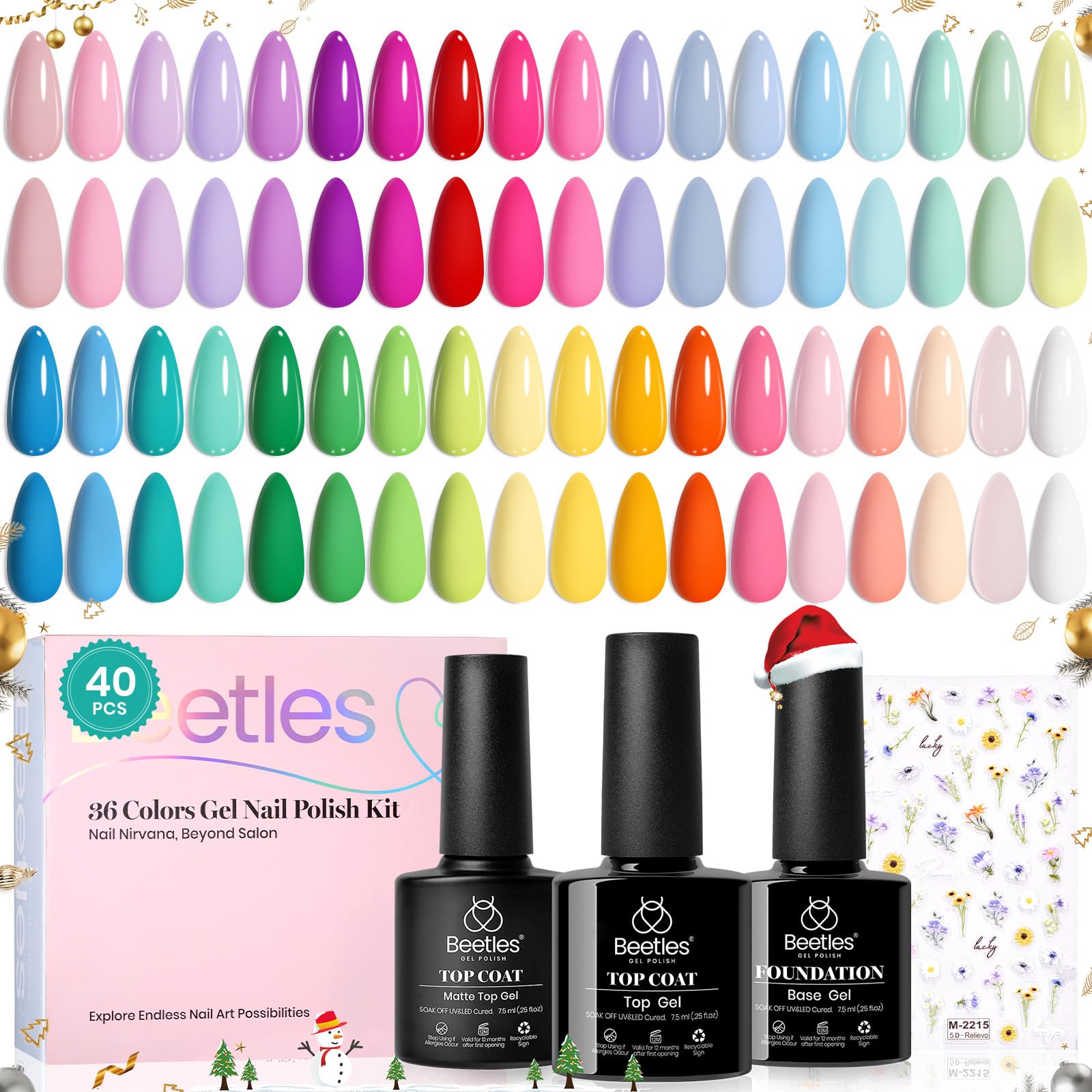 Beetles Gel Nail Polish Set color swatch shows versatile seasonal shades.
