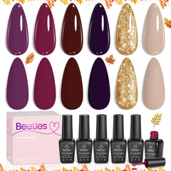 Beetles Gel Polish set packaging display showing winter colors for gifting and home use.