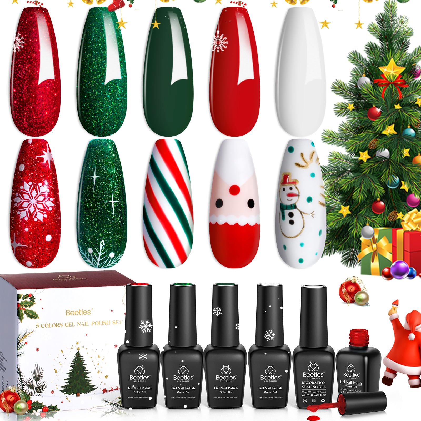 Beetles Gel Polish Snow White—crisp holiday nails with long-lasting shine.