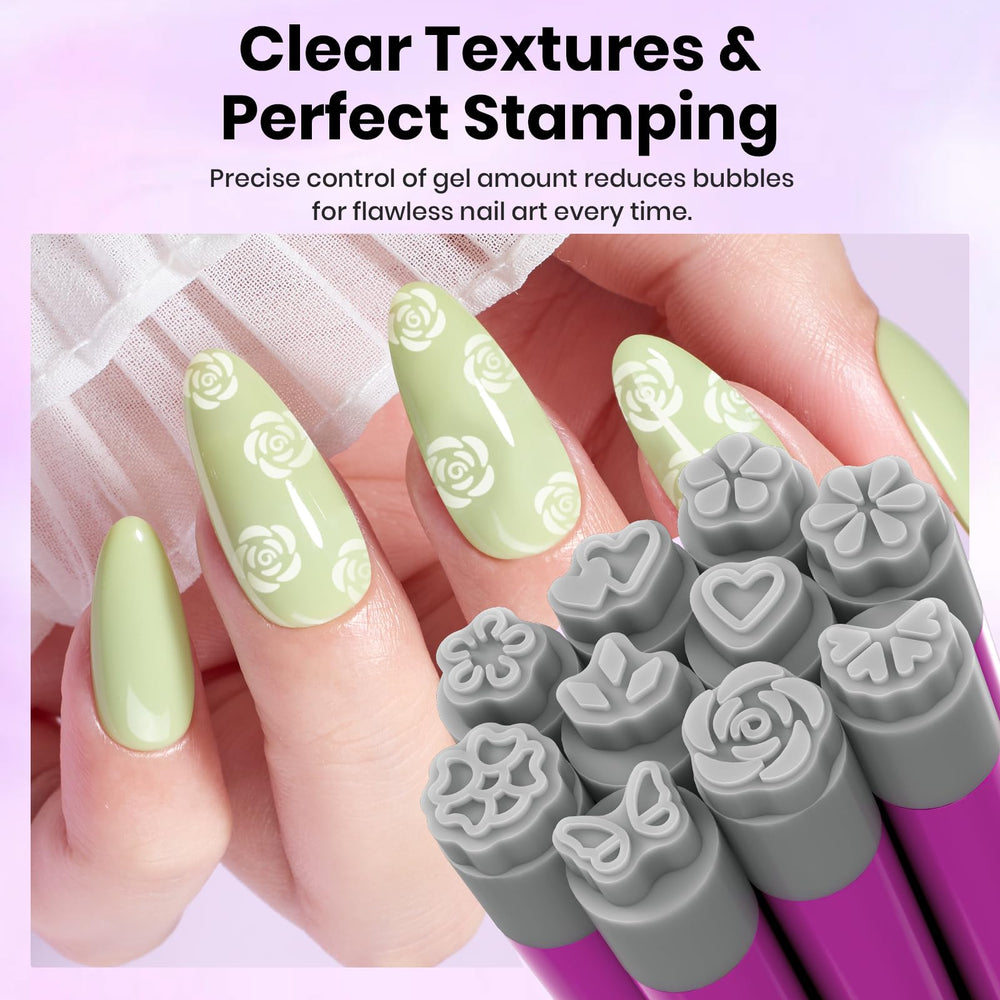Beetles stamping pen heart pattern creates romantic nail details for everyday wear.