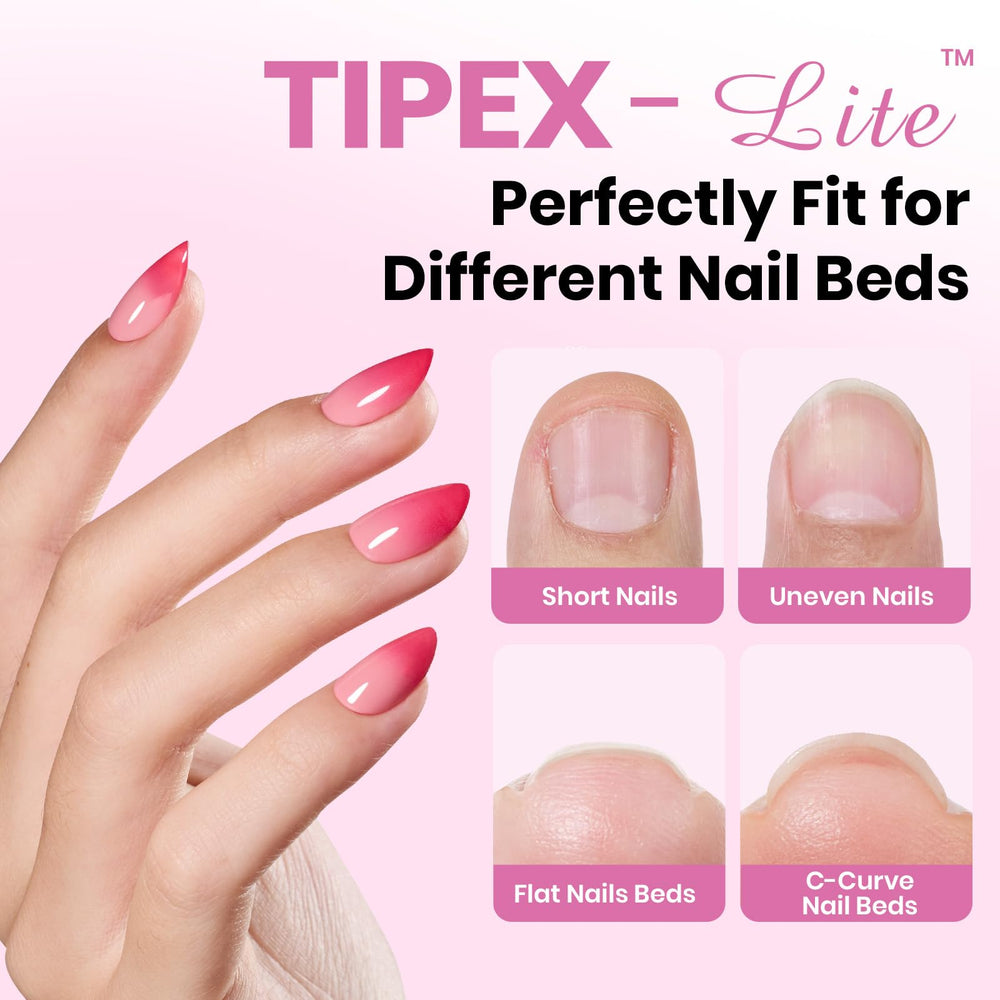 Beetles Gel Polish Tipex Lite apex tips reduce application time and effort.