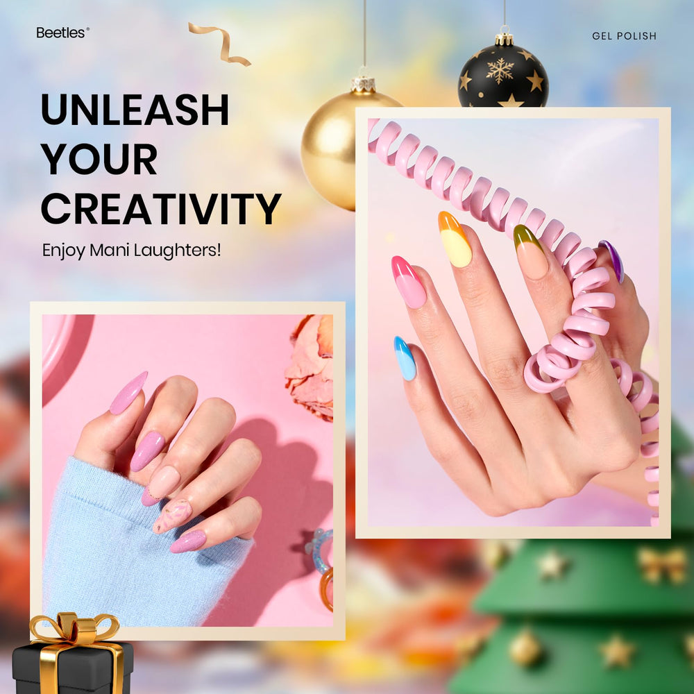 Beetles Gel Polish holographic glitter top coat bottle adds festive sparkle and depth.