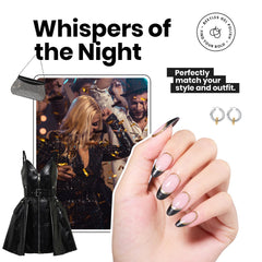 Beetles Gel Polish winter manicure with sparkling black glitter adds festive flair