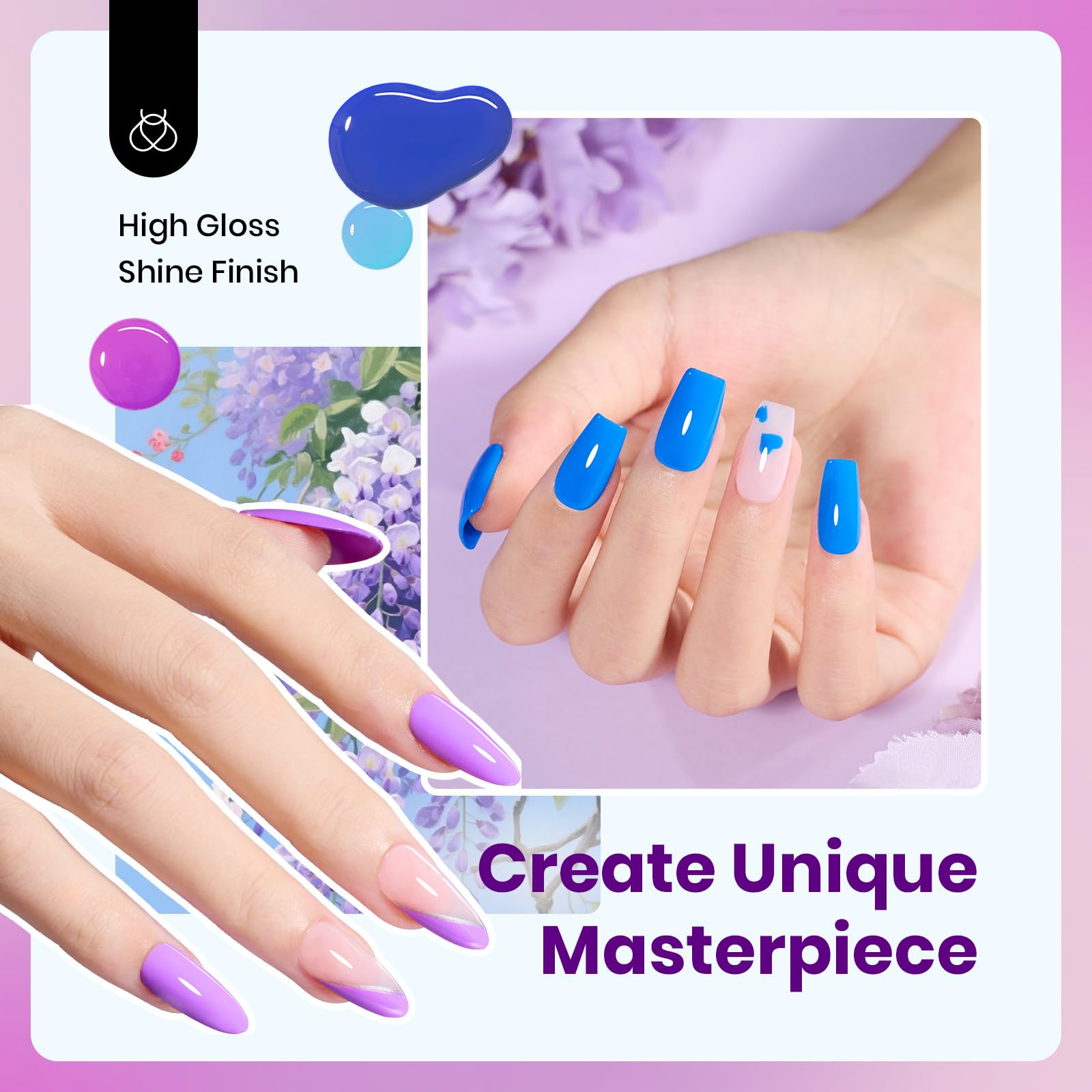 Beetles Gel Polish Wisteria Whisper collection packaging showing cohesive color options