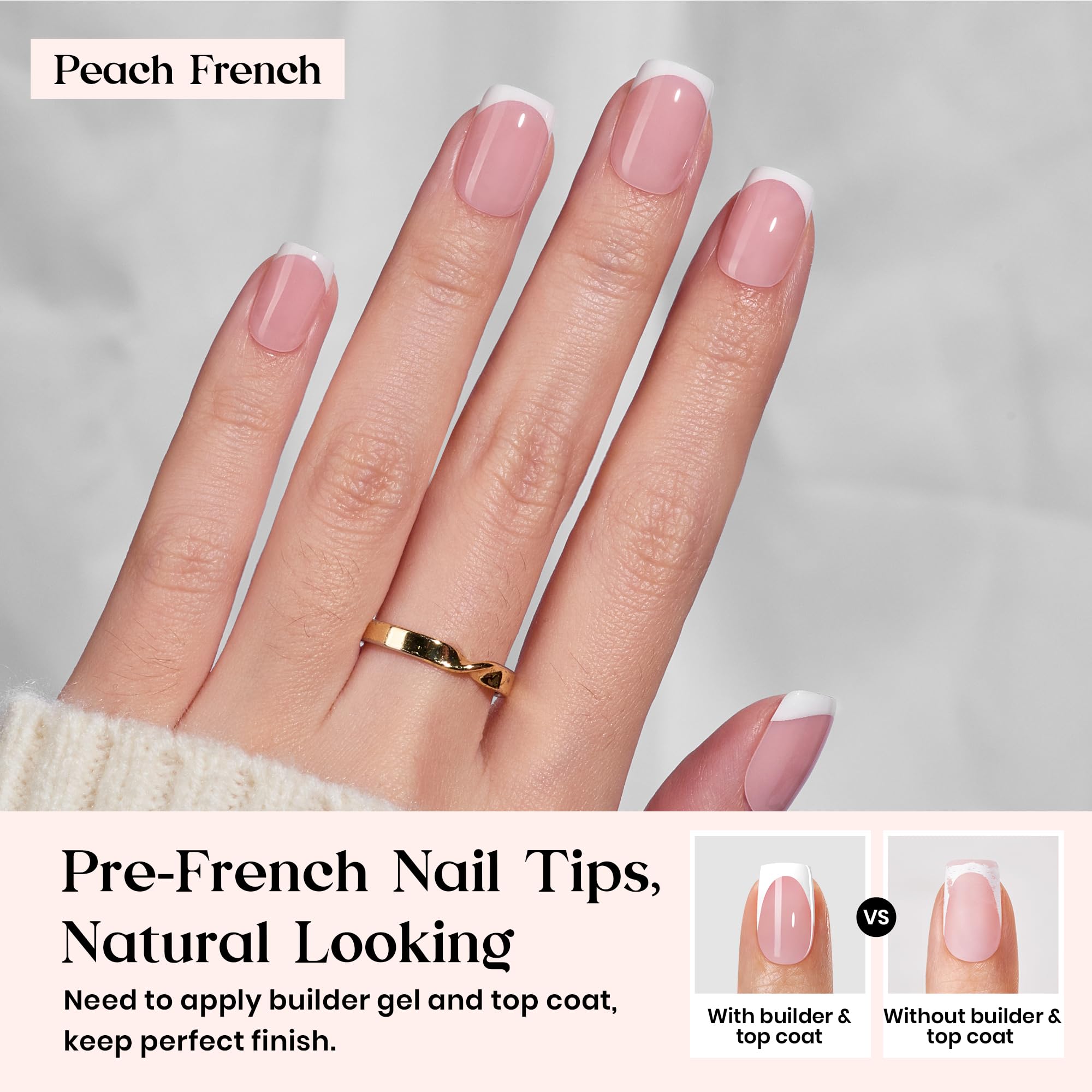 Beetles Gel Polish X Press Plus Extra-short square nails shown for quick wear.