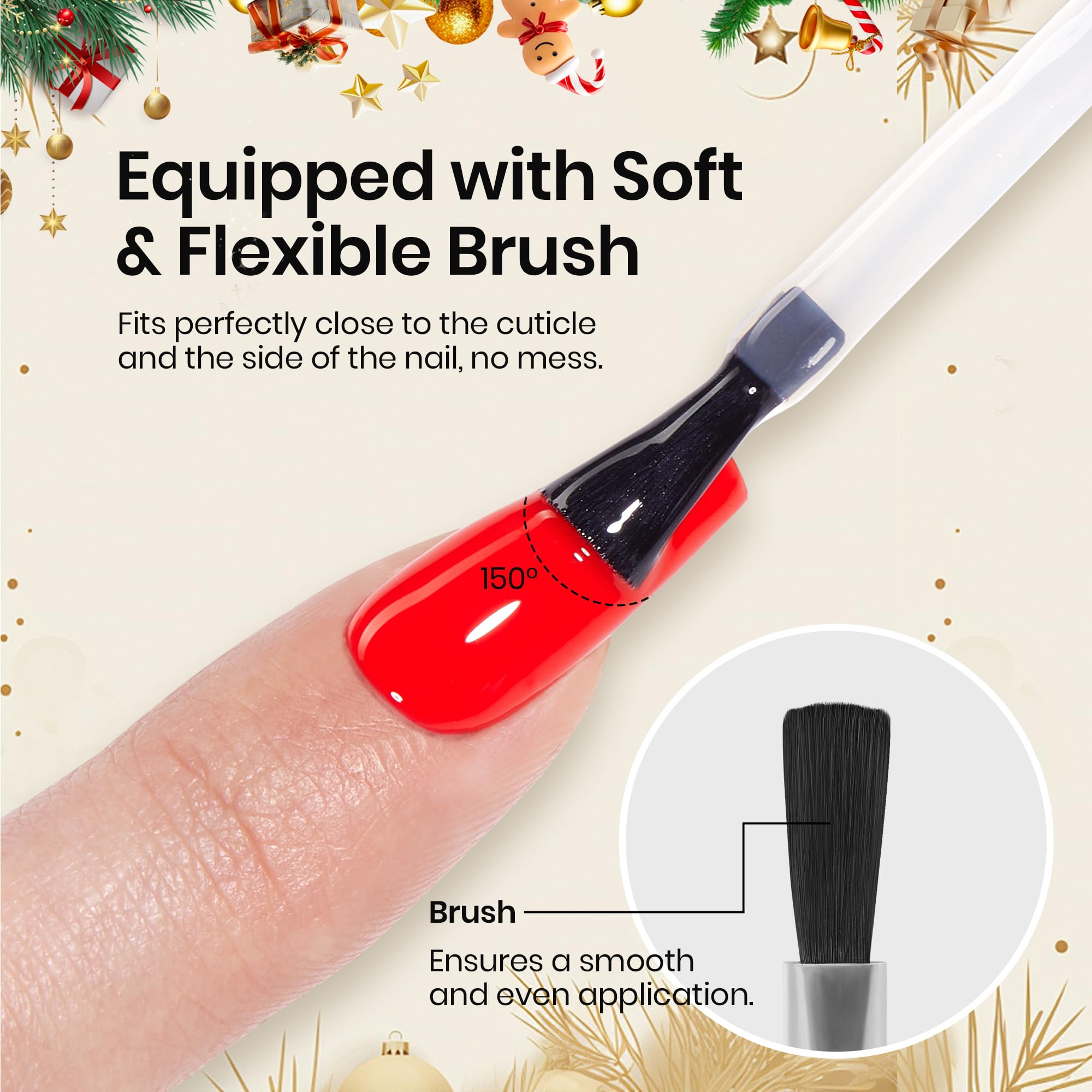 Beetles Gel Top Coat No-Wipe application for quick nails.