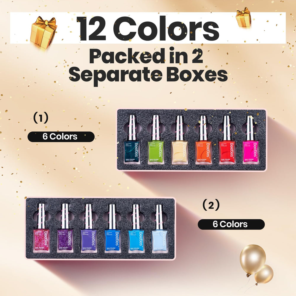 Beetles quick-dry neon-nail-polish-set in hand shows vibrant color payoff.