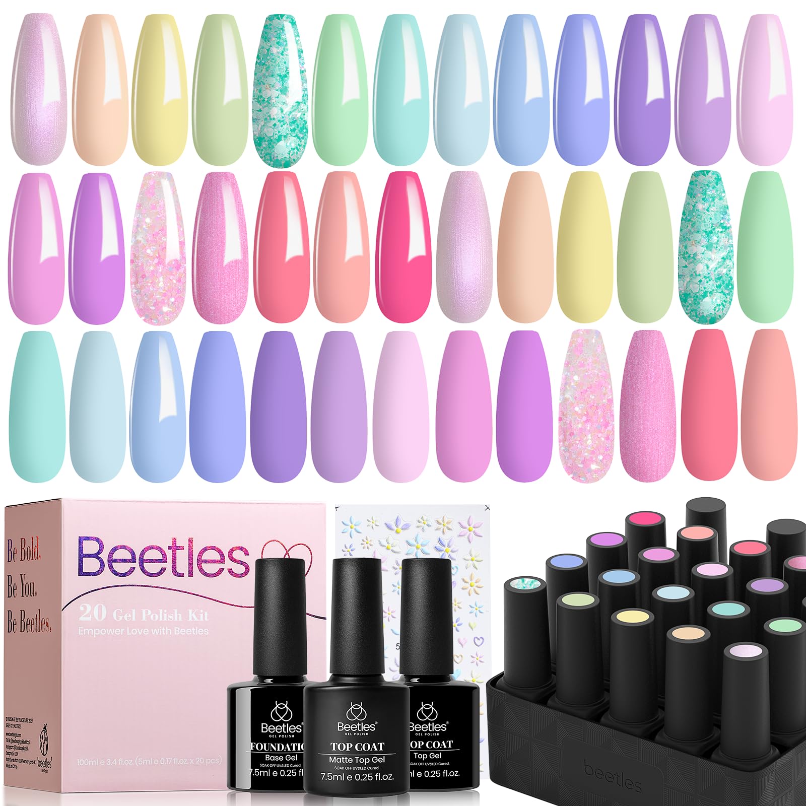 Beetles gift-ready packaging ideal for nail art lovers.